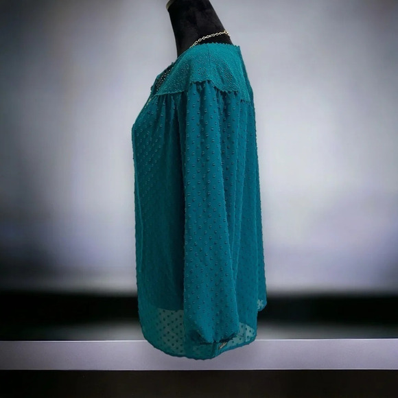 Matilda Jane Swiss dot eyelet sheer blouse‎ large - Picture 4 of 6